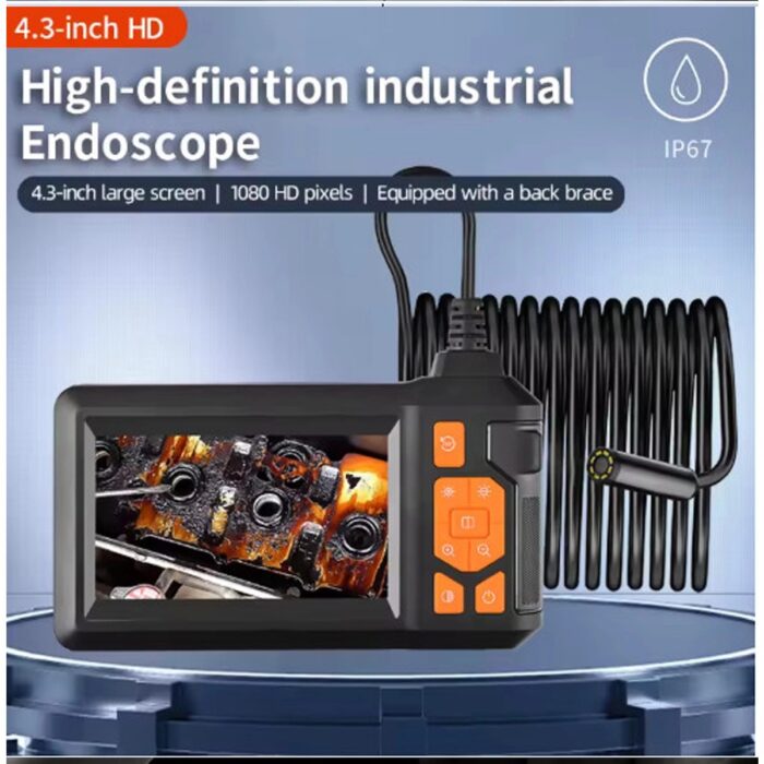 Ekranlı 3 Kameralı 10 mt Hafıza Kart Destekli Sert Kablo Yılan Endoskop Kamera 8 mm 4.3 Inc - Lisinya - Görsel 1