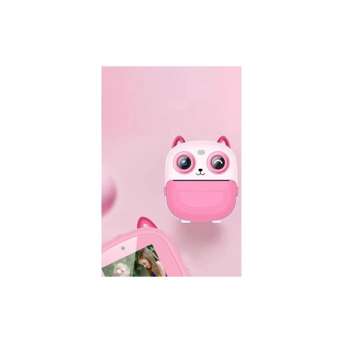 Dijital Video Fotoğraf App Destekli Çocuk Kamerası Termal Resim Kağıt Baskılı Yazıcı Pembe - Görsel 3