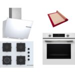 Bosch Beyaz 3 Lü Ankastre Set 375 ( HUA717BV0T - POP7C2P30O - DWK66PJ20T ) 67CM Ocak - Buhar Destekli - Pişirme Matı ile