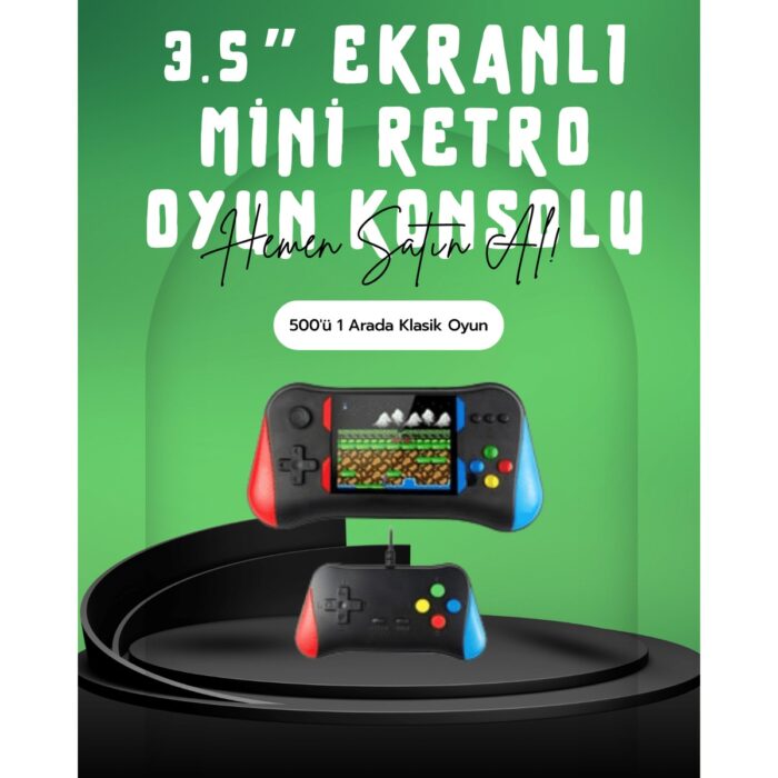 Astraltech Çocukluğunuzun Oyunları Tek Cihazda – 500 Oyunlu El Konsolu - Görsel 1