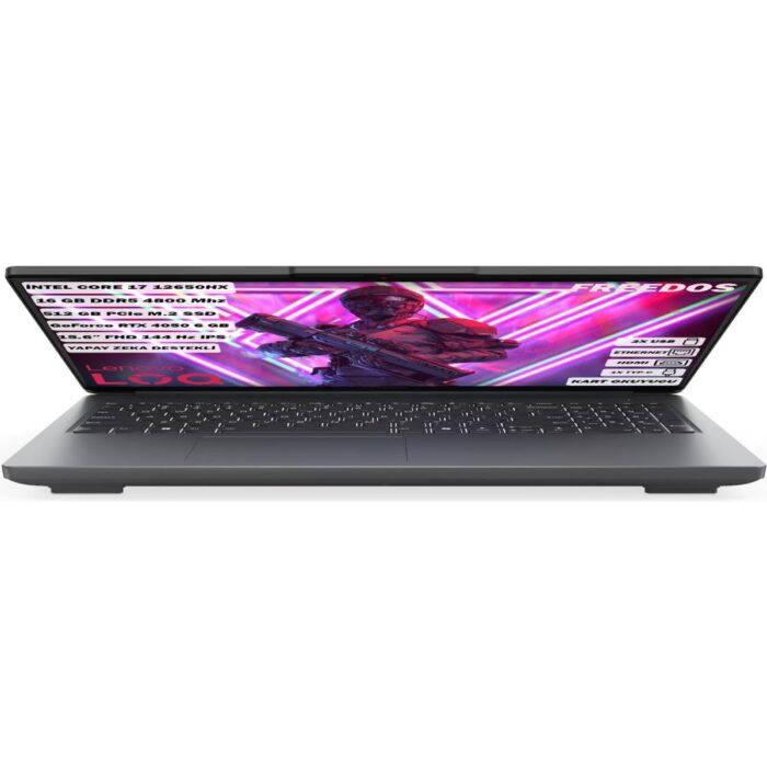 Lenovo LOQ Intel Core i7 12650HX 16 GB 512 GB SSD RTX4050- 6 GB Freedos 15.6" FHD IPS Taşınabilir Bilgisayar 83LK002VTR - Görsel 4