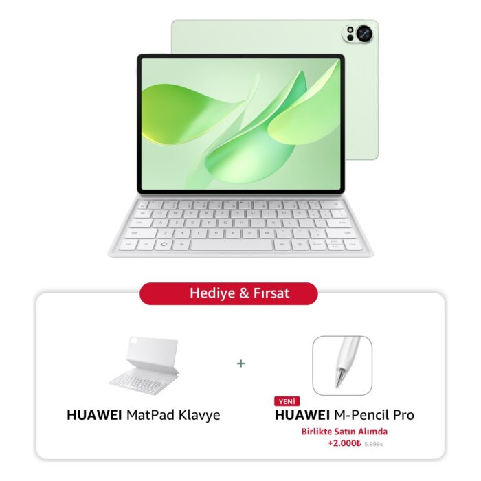 Huawei Yeni (2025) Matepad 12X 12.0" Papermatte Edition 12GB 256GB Yeşil + Klavye - Görsel 1