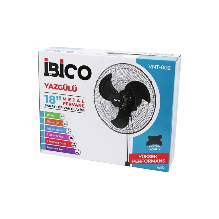 Go İthalat 18 Inç 45.7cm Sanayi Tipi Ayaklı Vantilatör 3 Kademe Hız - 3 Metal Kanat 80W 140CM Yükseklik VNT-002 (4989) - Görsel 4