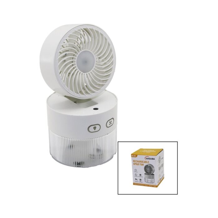 Go İthalat Su Spreyli  Katlanır Başlık - 90 Derece Işıklı USB Mini Fan Çap=11.2cm - Y:13.5-20.5cm 3 Kademe Hız  350ML (4989) - Görsel 1