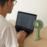 Go İthalat Masa Üstü Standlı USB ile Şarj Olabilen 3 Ayarlı Fan Modlu Çanta Tipi El Fanı (4989) - Görsel 3