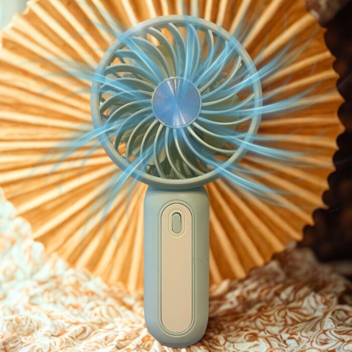 Go İthalat Masa Üstü Standlı USB ile Şarj Olabilen 3 Ayarlı Fan Modlu Çanta Tipi El Fanı (4989) - Görsel 5