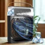 Go İthalat Taşınabilir 3 Farklı Mod Ayarlı 7 Farklı LED Işıklı Sulu Soğutmalı Taşınabilir Masaüstü USB Fan Vantilatör (4989) - Görsel 3