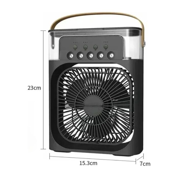Go İthalat Taşınabilir 3 Farklı Mod Ayarlı 7 Farklı LED Işıklı Sulu Soğutmalı Taşınabilir Masaüstü USB Fan Vantilatör (4989) - Görsel 4