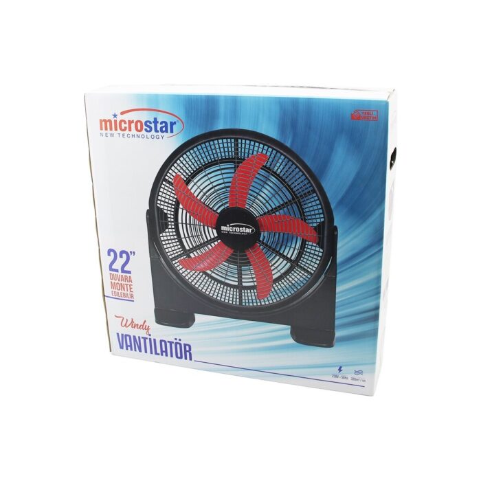 Go İthalat Windy 22 Inç = 55CM Fan Vantilatör 2in1=masa Altı - Duvara Monte 180 Derece 3-Kademe Hız 5-Pls.kanat HC-1045 (4989) - Görsel 1
