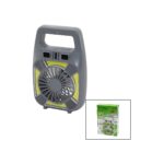 Go İthalat 2in1=mini Fan - Fener USB Şarj 2 Kademe Hız Lamba=4 Fonksiyon - 10W Su Geçirmez Taşıma Kulp Mini Vantilatör GS-265 (4989)