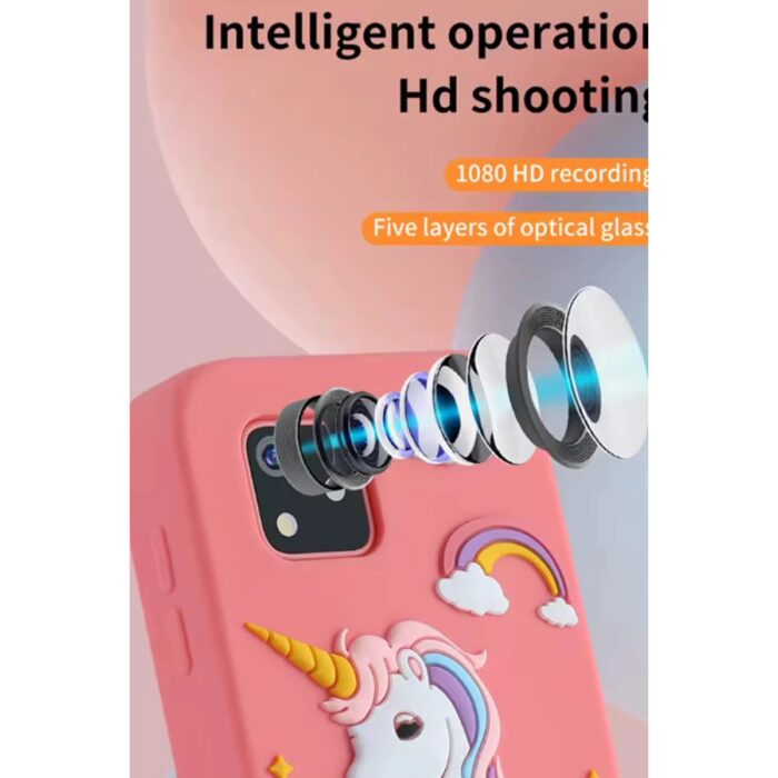 Arenes Telefon Modelli Çocuk Dijital Fotoğraf Makinası Çift Kameralı Dokunmatik Ekran 2.0 Ekran - Lisinya - Görsel 1