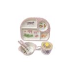 Xibeichuiwang Yeni Bebek Bambu Elyaf Ayrılmış Yemek Tabağı Seti Çocuk Karikatür Yaratıcı Tabak Kase Fincan Çatal Kaşık Anaokulu Restoran (Yurt Dışından)