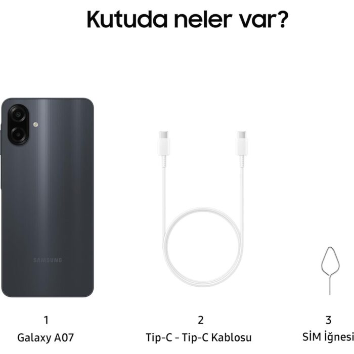 Samsung Galaxy A07 128 GB 4 GB Ram (Samsung Türkiye Garantili) Siyah - Görsel 3