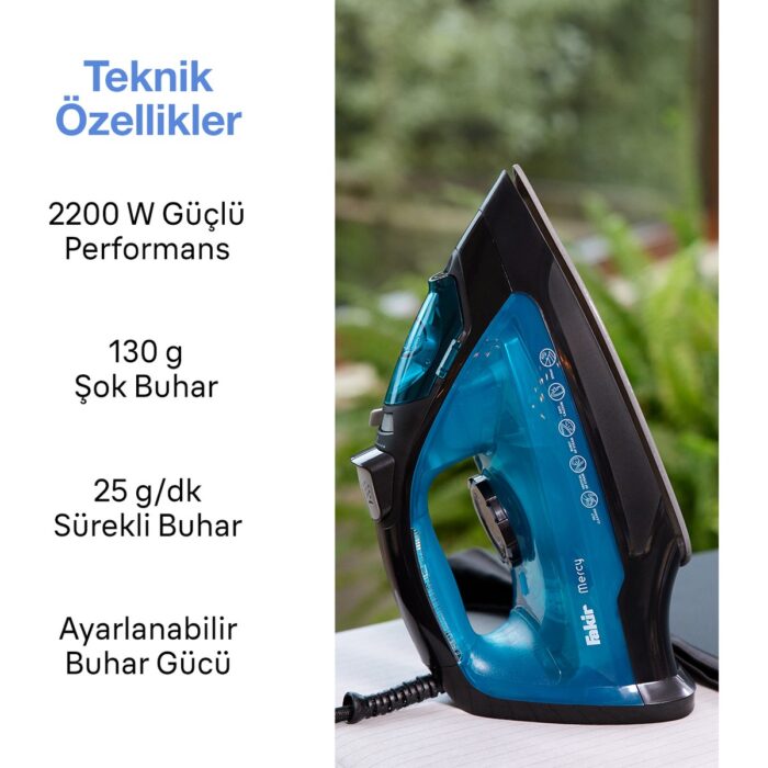 Fakir Mercy Mavi 2200 W Buharlı Ütü - Görsel 3