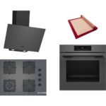 Bosch Gri 3 Lü Ankastre Set 405 ( HJG852YN0T - POP7C9P30O - DWK64PJ70T  ) 67CM Ocak - 3D Fry Hava ile Kızartma - Pişirme Matı ile