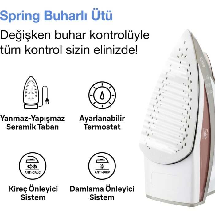 Fakir Spring Buharlı Ütü - Gülkurusu - 2600 Watt - Görsel 2