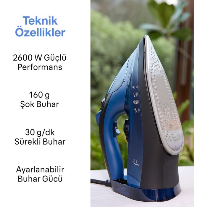 Fakir Flyjet Buharlı Ütü - Mavi - Siyah - Görsel 2