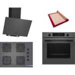 Bosch Gri 3 Lü Ankastre Set 402 ( HUA736EN0T - POP7C9P30O - DWK64PJ70T  ) 67CM Ocak - Buhar Destekli - Pişirme Matı ile
