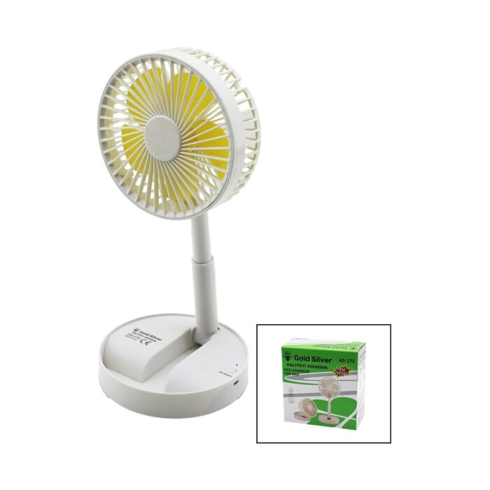 Go İthalat Masa Üstü Vantilatör USB Şarjıl Katlanır Fan=13.6cm - Uzayan AYAK=11-16CM 180 Derece Telefonluklu GS-275 (4989) - Görsel 1