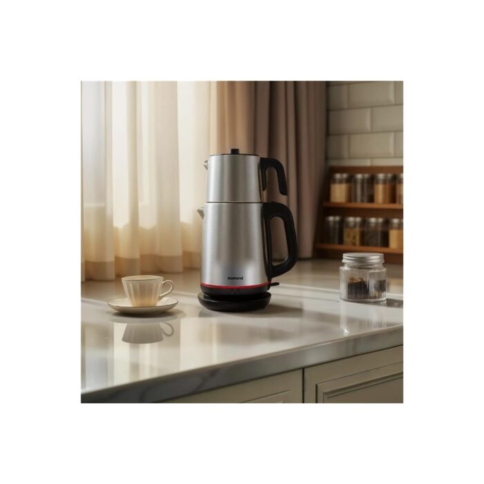 Homend Royaltea 1711h Çay Makinesi 1 l Demlik 1,9 l Su Isıtıcı Kapasiteli Çelik İnox Siyah Tasarım - Görsel 1