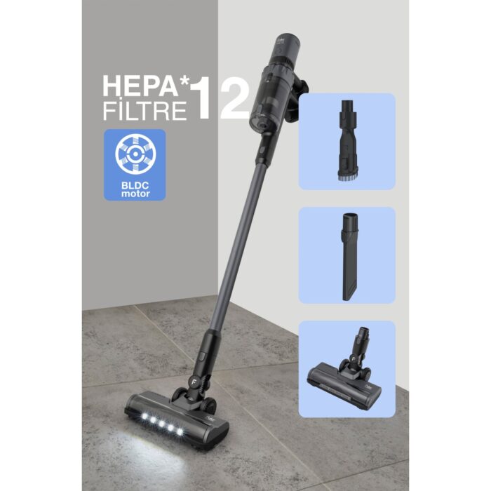 Fakir Shadow 7016 Gun Metal Kablosuz Şarjlı Elektrikli Süpürge - Görsel 1