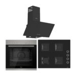 Ferre XE61MDV - SS205 - D086 4 Prog. Mekanik Statik Xl 78 Litre Ankastre Set - Inox/siyah