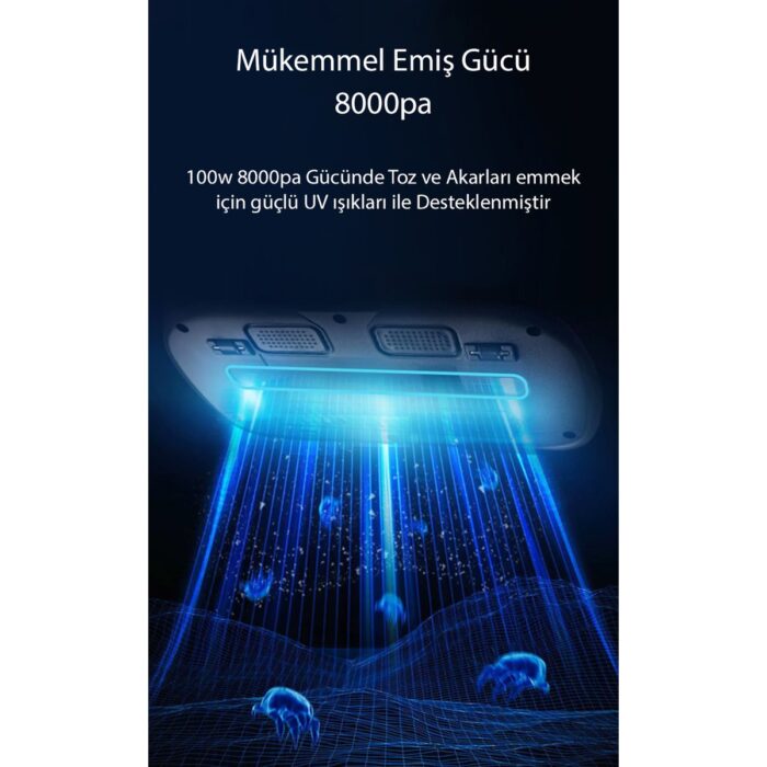 Leeways Güçlü Emiş Üfleme Özellikli Ev Yatak Perde Koltuk Ofis Araç Temizliği Kablosuz Şarjlı El Süpürgesi - Görsel 3