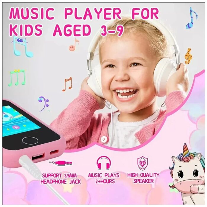 Çocuklar Için Eğitici Telefon Dokunmatik Ekran Çift Kameralı Fenerli Müzik Çalar Oyun Video Mor - Lisinya - Görsel 4