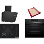 Bosch Siyah 3 Lü Ankastre Set 430 ( HJG852YT0T - POH7C6P30O - DWK66PJ60T ) 67CM Wok Bek Ocak - 3D Fry Hava ile Kızartma - Pişirme Matı ile