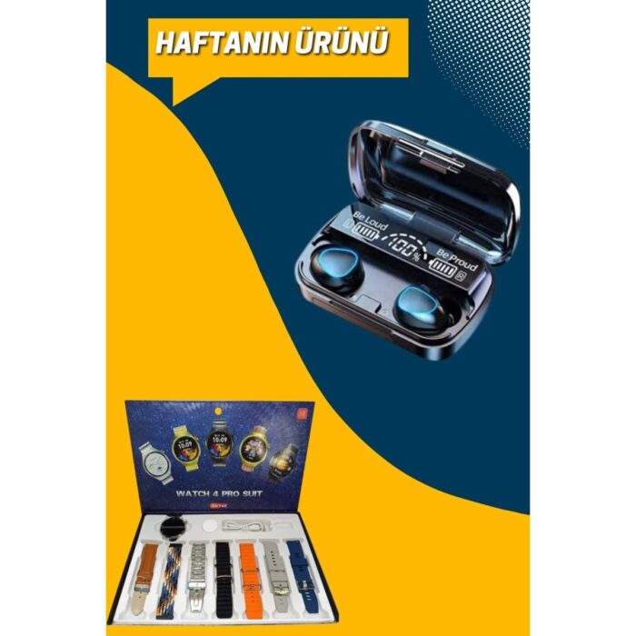 Brf Ucuz Kaliteli Yeni Nesil 7 Kordonlu Akıllı Saat ve Kablosuz Bluetooth Kulaklık Anc Özelliği - Görsel 3