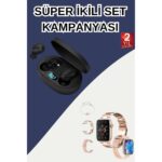 Brf Nabız Ölçer Hediye Bileklikli Akıllı Saat ve Dijital Göstergeli Bluetooth Kulaklık Çoklu Şa