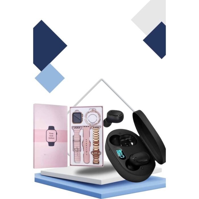 Brf Nabız Ölçer Hediye Bileklikli Akıllı Saat ve Dijital Göstergeli Bluetooth Kulaklık Çoklu Şa - Görsel 5