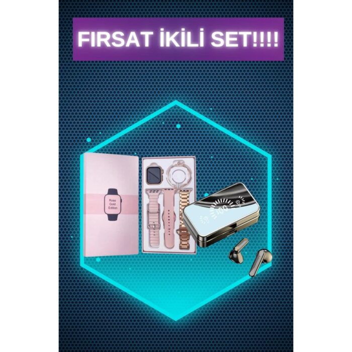 Brf Bileklikli Amoled Ekran Akıllı Saat ve Dijital Göstergeli Kablosuz Bluetooth Kulaklık Anc/ Enc - Görsel 1