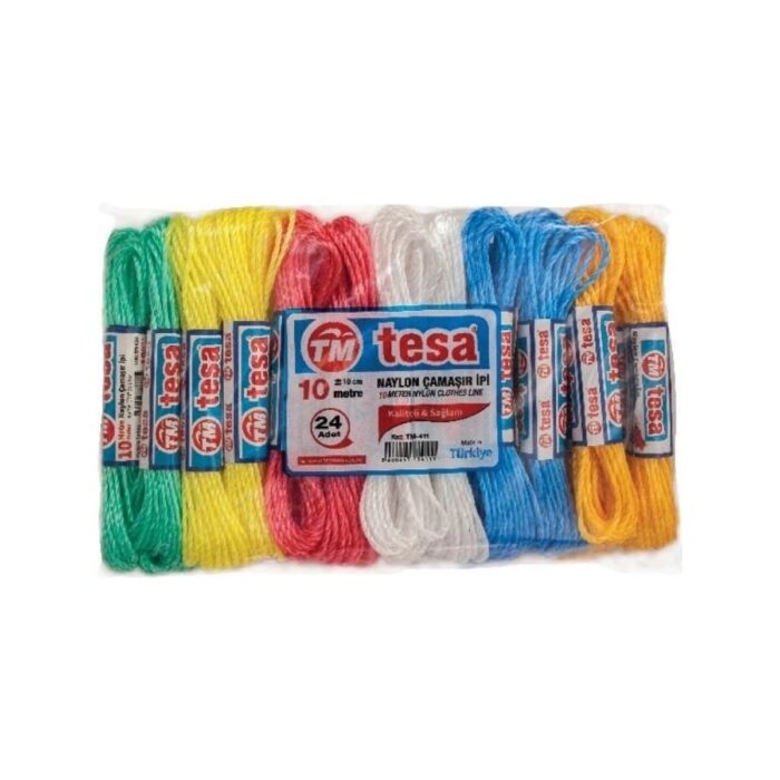AyrStore Temsan 10 Metre Naylon Çamaşır Ipi 24'lü - Görsel 1