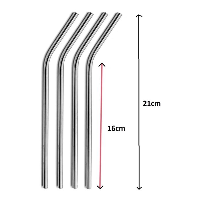 AyrStore Çelik Pipet Paslanmaz Çelik Metal Meşrubat Pipeti ve Pipet Temizleme Fırçası Seti 5 Parça - Görsel 2