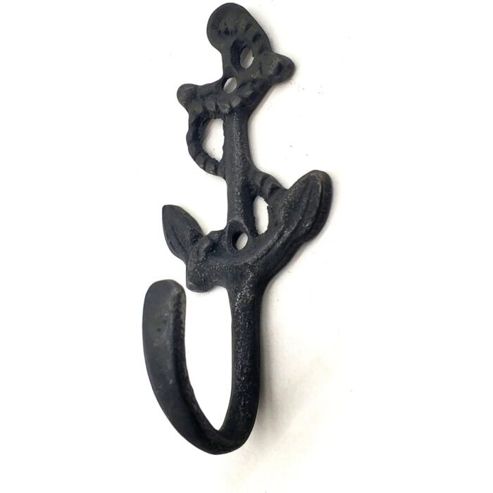 AyrStore Antika Tarz Dekoratif Pirinç Halatlı, Çapa, Denizci, Gemici  Askı - 95X42MM,  Oksit - Görsel 1