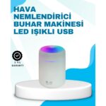 AyrStore LED Işıklı Sessiz Masaüstü Nemlendirici – 3 Buhar Modu