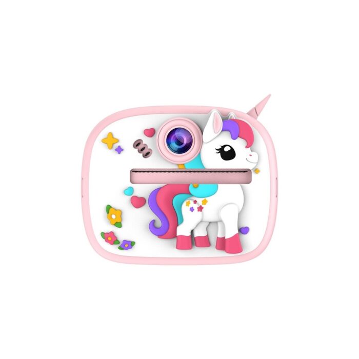AteşTech Unicorn Temalı Anında Baskılı Çocuk Kamerası Print Kamera | Çift Kamera, 2,0″ Ekran, Silikon Kılıf - Görsel 3