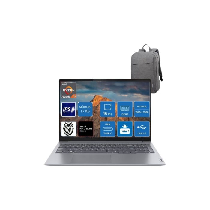 110001234995232.jpg Lenovo Thinkbook 16 G7 Arp Ryzen5 7535HS 16GB 512SSD 16" Wuxga Freedos Dizüstü Bilgisayar 21MW000PTR - Görsel 1