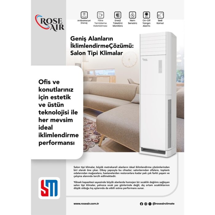 Rose Air Salon Tipi Inverter Klima (220V) - Görsel 4