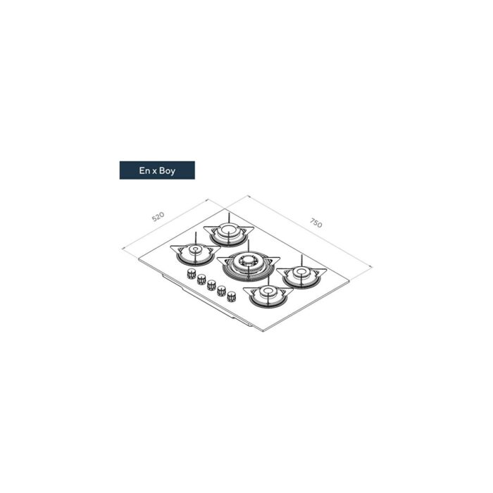 Kumtel KO-50 OAHDF  Beyaz Ankastre Cam Ocak - Görsel 2