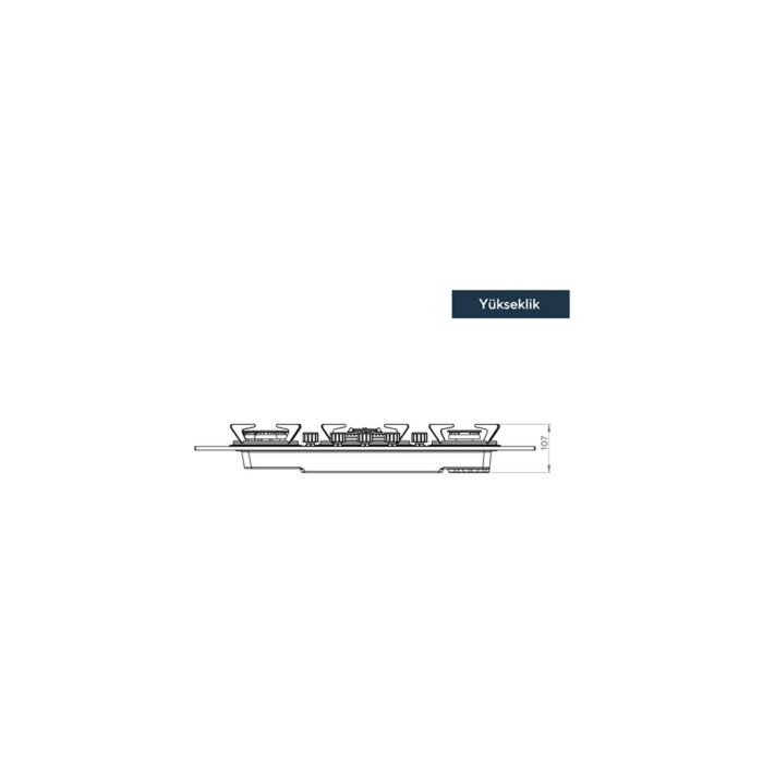 Kumtel  KO-50 OAHDF Siyah Ankastre Cam 5'li Wok Gözlü Ocak - Görsel 3