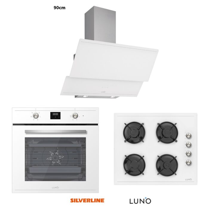 110001235210836.jpg Silverline Luno Ankastre Beyaz Set (Dijital Fırın+Dokunmatik 90CM Davlumbaz) - Görsel 1