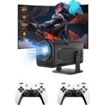 Poebgo Family's Çift Kollu Game Box Projeksiyon Cihazı Kumandalı Android Tv Dahili Hoparlör - Görsel 2