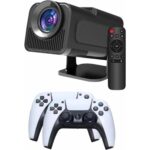 Poebgo Family's Çift Kollu Game Box Projeksiyon Cihazı Kumandalı Android Tv Dahili Hoparlör - Görsel 3