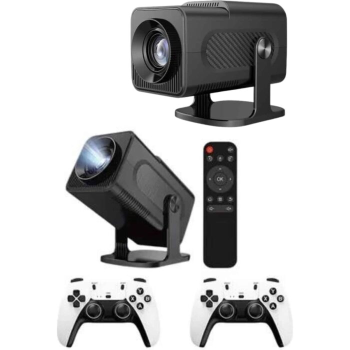 Poebgo Family's Çift Kollu Game Box Projeksiyon Cihazı Kumandalı Android Tv Dahili Hoparlör - Görsel 5