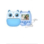 Getittir Dijital Video Fotoğraf App Destekli Çocuk Kamerası Termal Resim Kağıt Baskılı Yazıcı Mavi - Lisinya