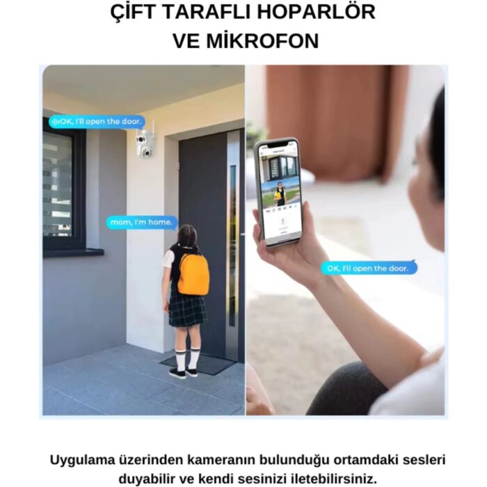 Getittir Ip Kamera 2+2 Mp 4mp 1080P Ultra Hd Hareketli Sensör Dış Ortam Ip Kamera Speed Dome Akıllı Ip Çift Kamera - Lisinya - Görsel 3