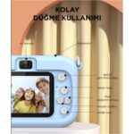 Getittir Mini 1080P Hd Çocuk Kamera Dijital Fotoğraf Makinesi 2.0 Inç Ekran 5 Adet Oyun Pembe - Lisinya - Görsel 3