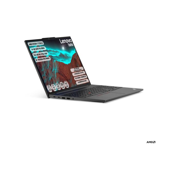LENOVO THINKPAD E16 AMD Ryzen 7 7730U 16 GB 512 GB SSD 16" WUXGA IPS FREEDOS 21JT0017TX - Görsel 2